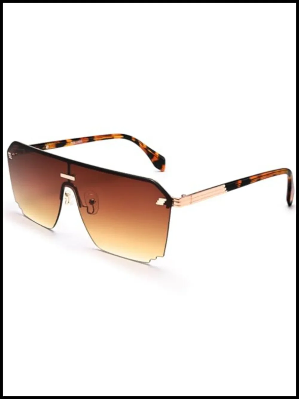 Oversized Polarized Rimless Shield Sunglasses UV400